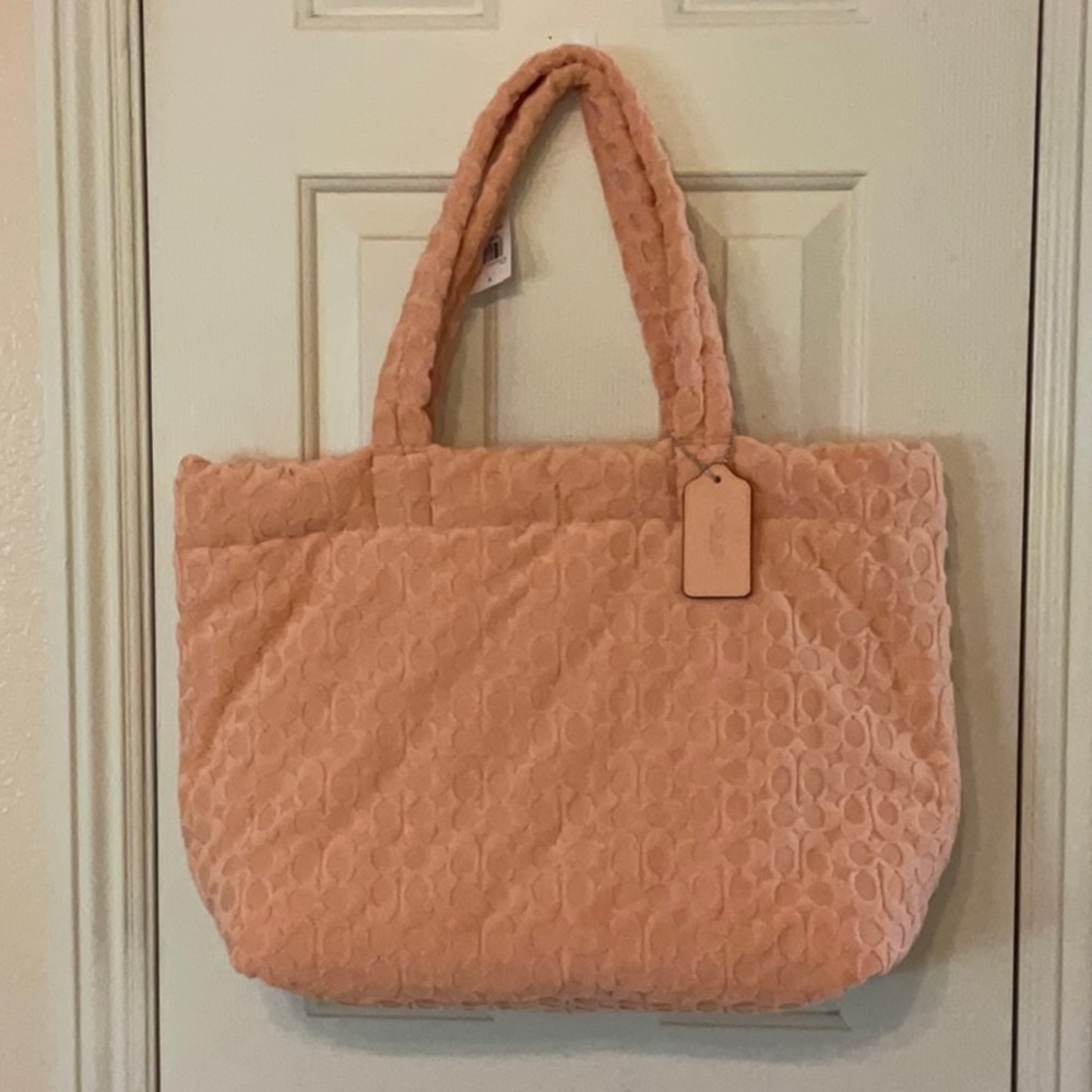 🍑 COACH TOTE IN SIGNATURE TERRY 🍑 NWT 🍑